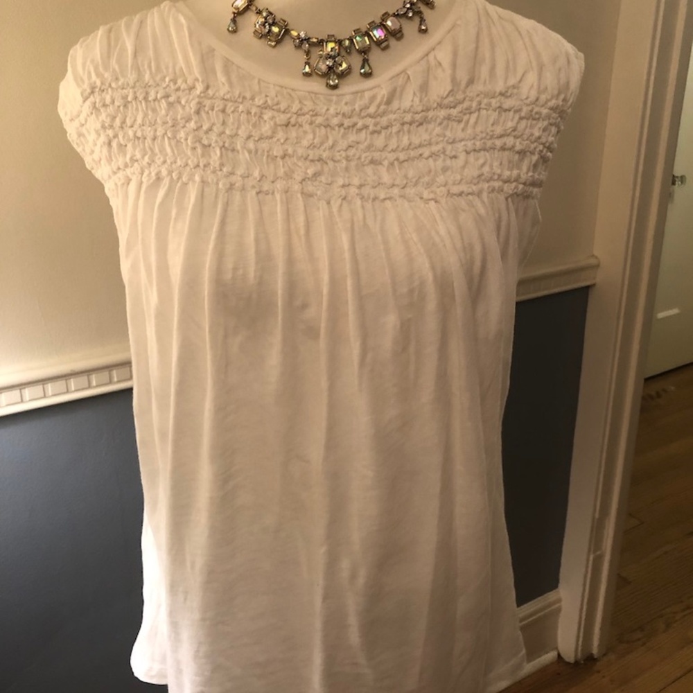 EUC - Women's White Loft Blouse size L/P